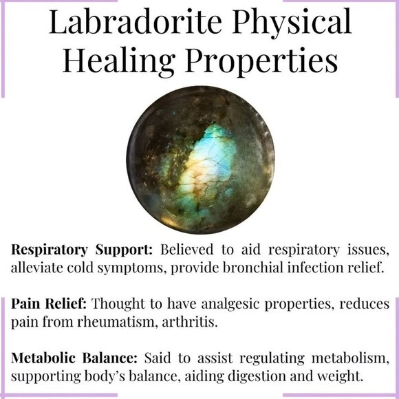 Purple Fire Labradorite Heart Pendant – Copper Wire Wrapped Necklace | Handmade - Picture 11 of 15